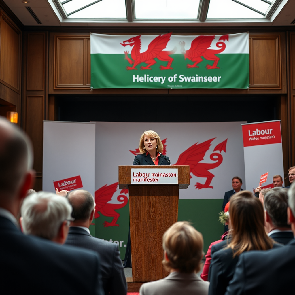 Welsh first minister says Labour can deliver change as party launches manifesto